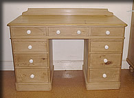 victorian pine desk pedestal