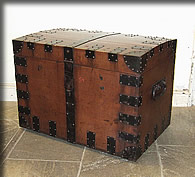 Antique oak metal bound chest